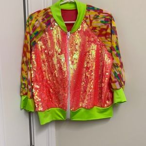 Weiss man Hip hop dance costume jacket size IC